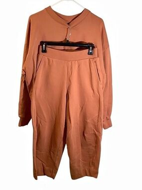 COS Cotton Track Pants Set in Coral